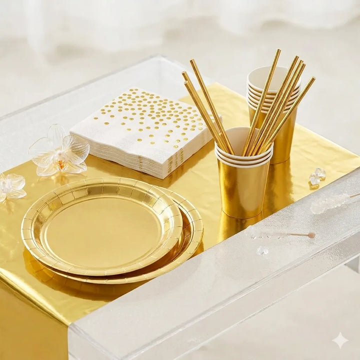 Vaisselle Jetable Mariage Dorée