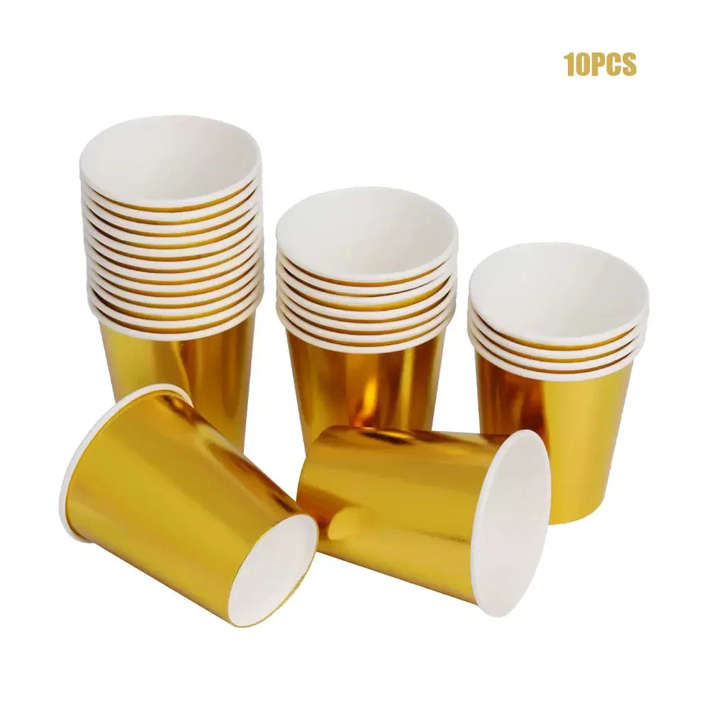 Vaisselle Jetable Mariage Dorée Verres