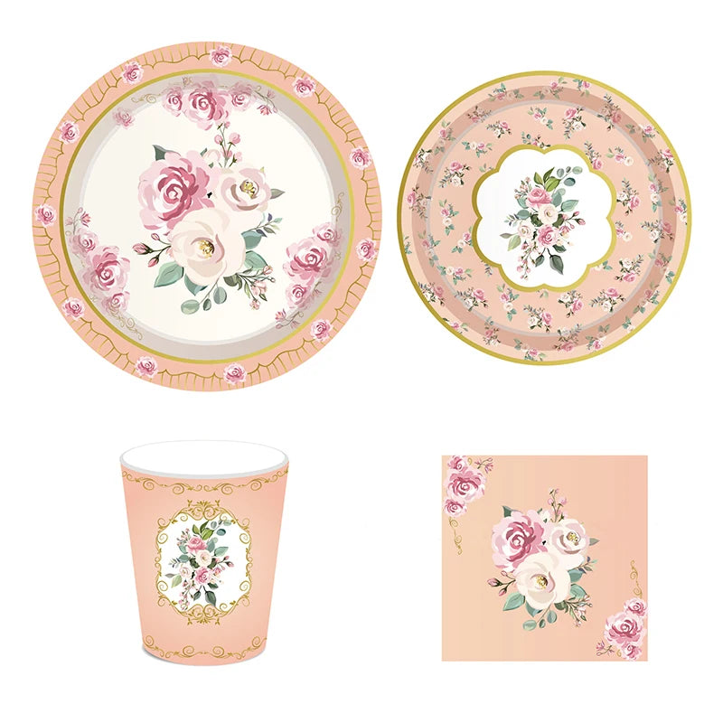 Vaisselle Jetable Mariage Vintage Champêtre Complète
