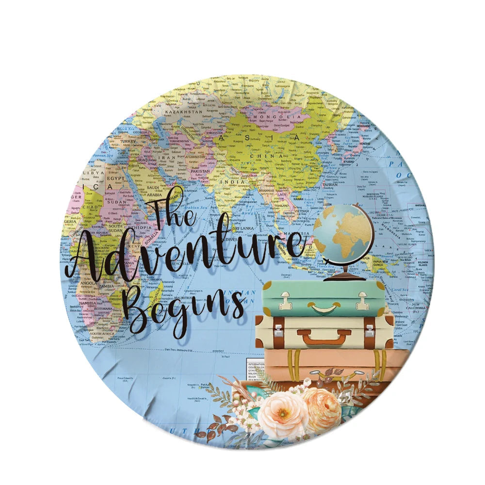 Vaisselle Jetable Thème Voyage