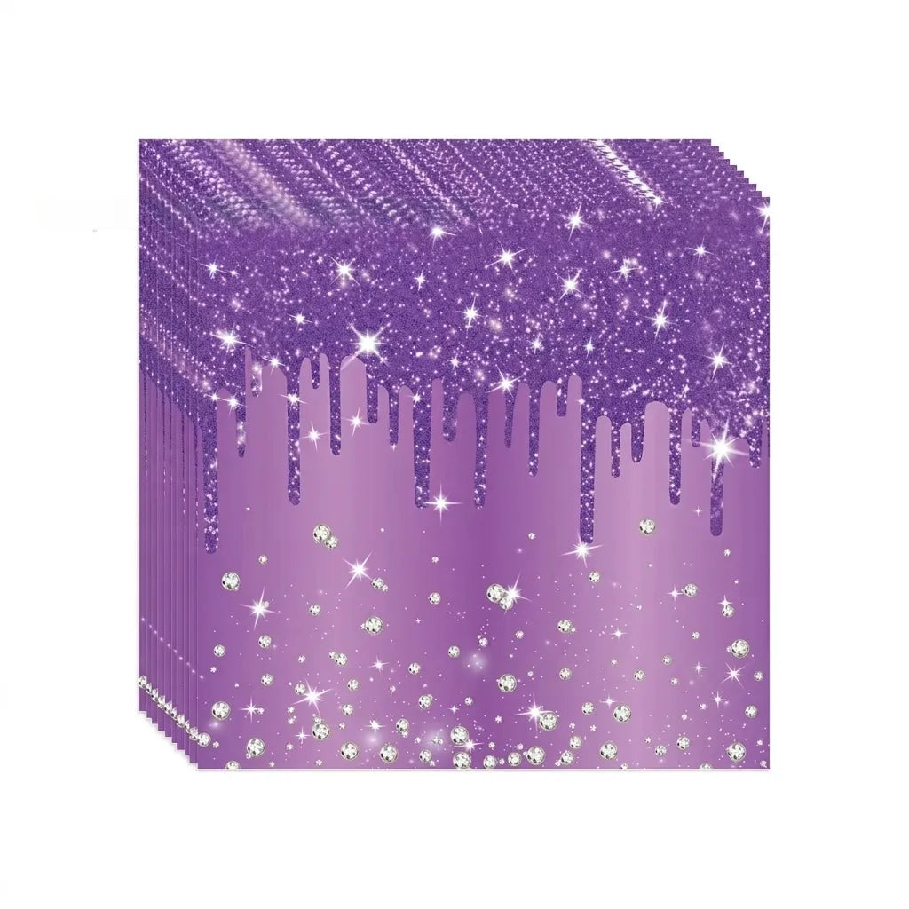 Vaisselle Jetable Violet Scintillant Classe