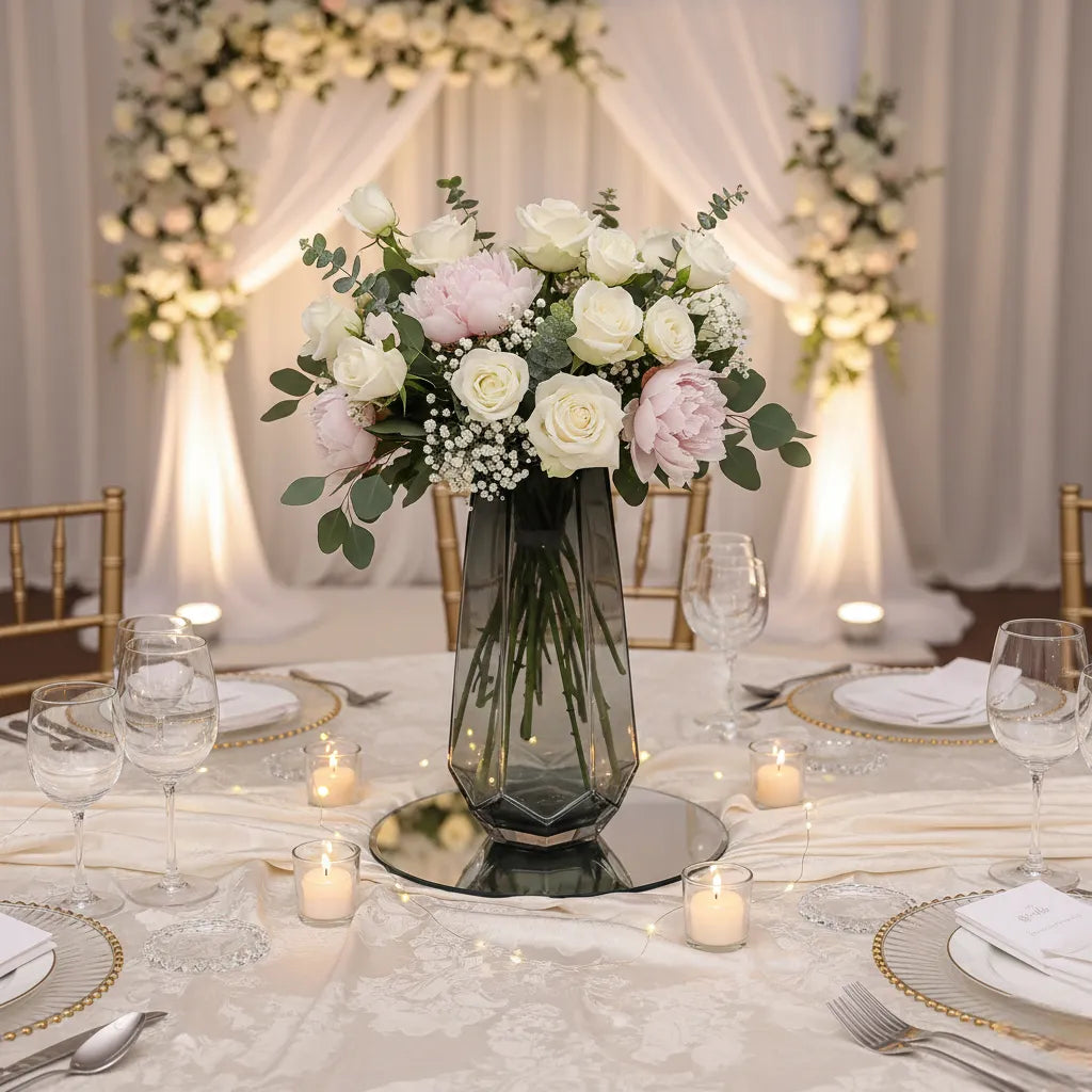 Vase Transparent Centre de Table Contemporain