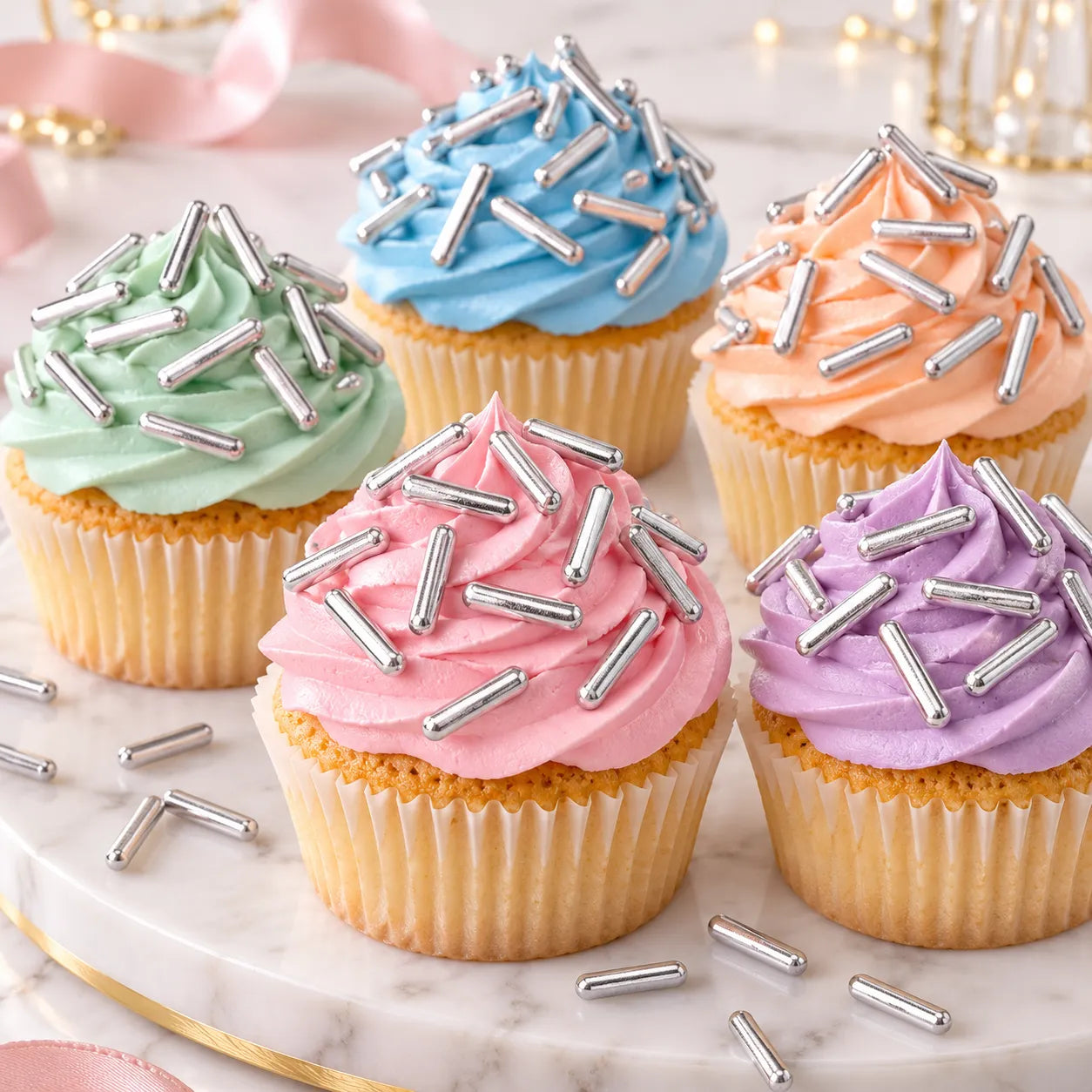 Vermicelle Gâteau Argenté chic