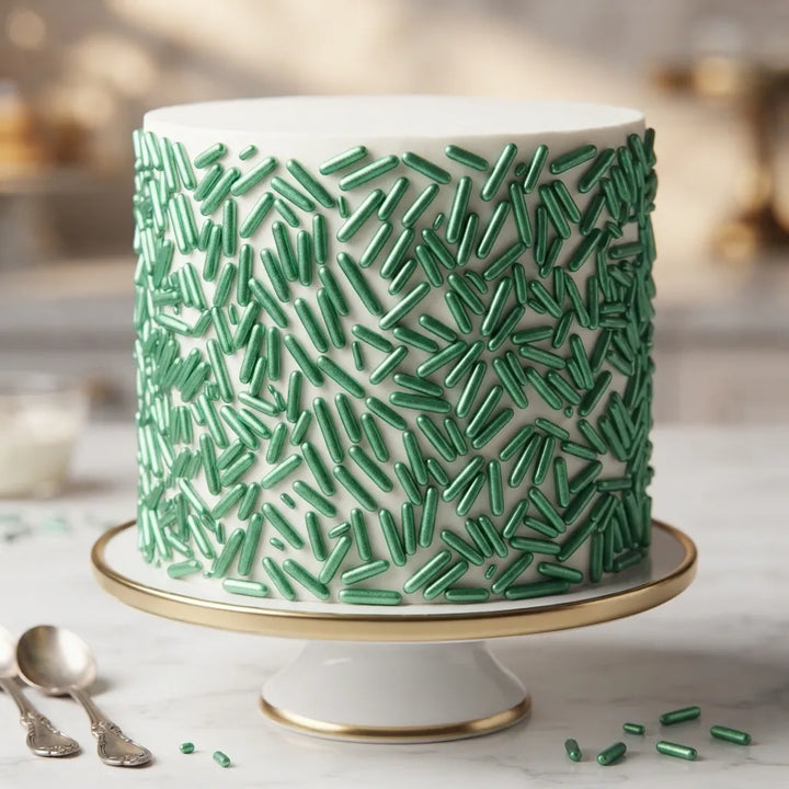 Vermicelle pour Gâteau Vert Minimaliste