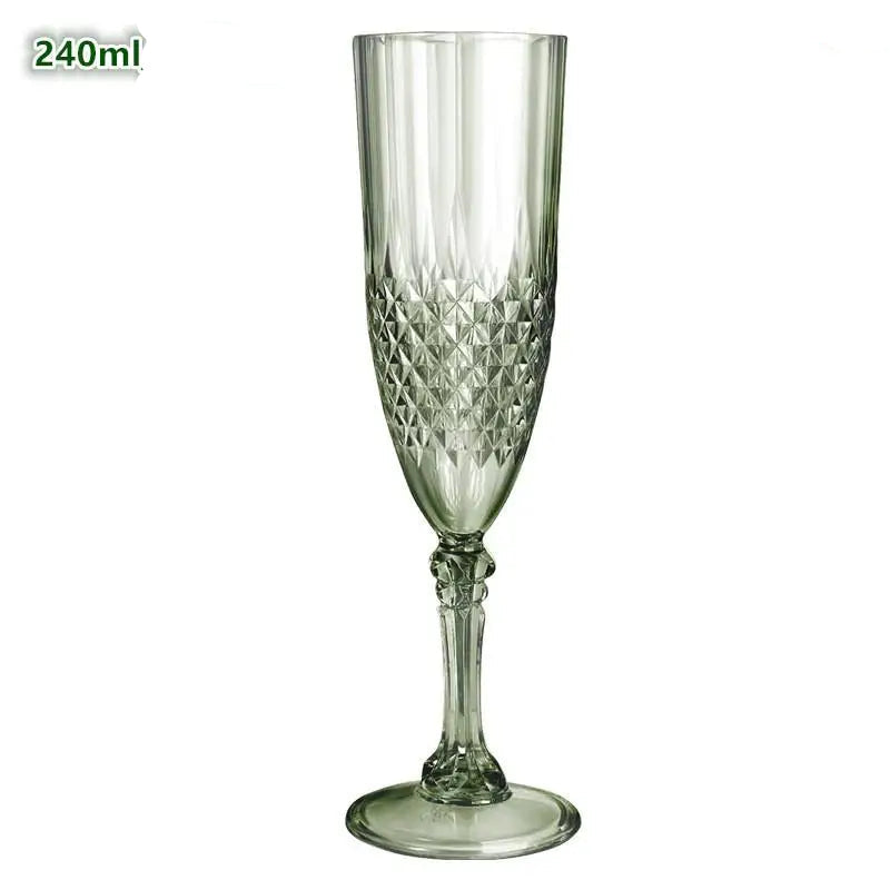 Verre à Champagne Texturé en Plastique Vert Original