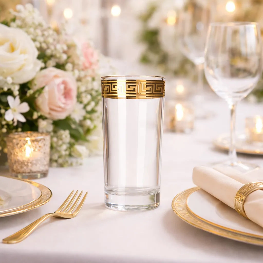 Verre Mariage à Bord Doré