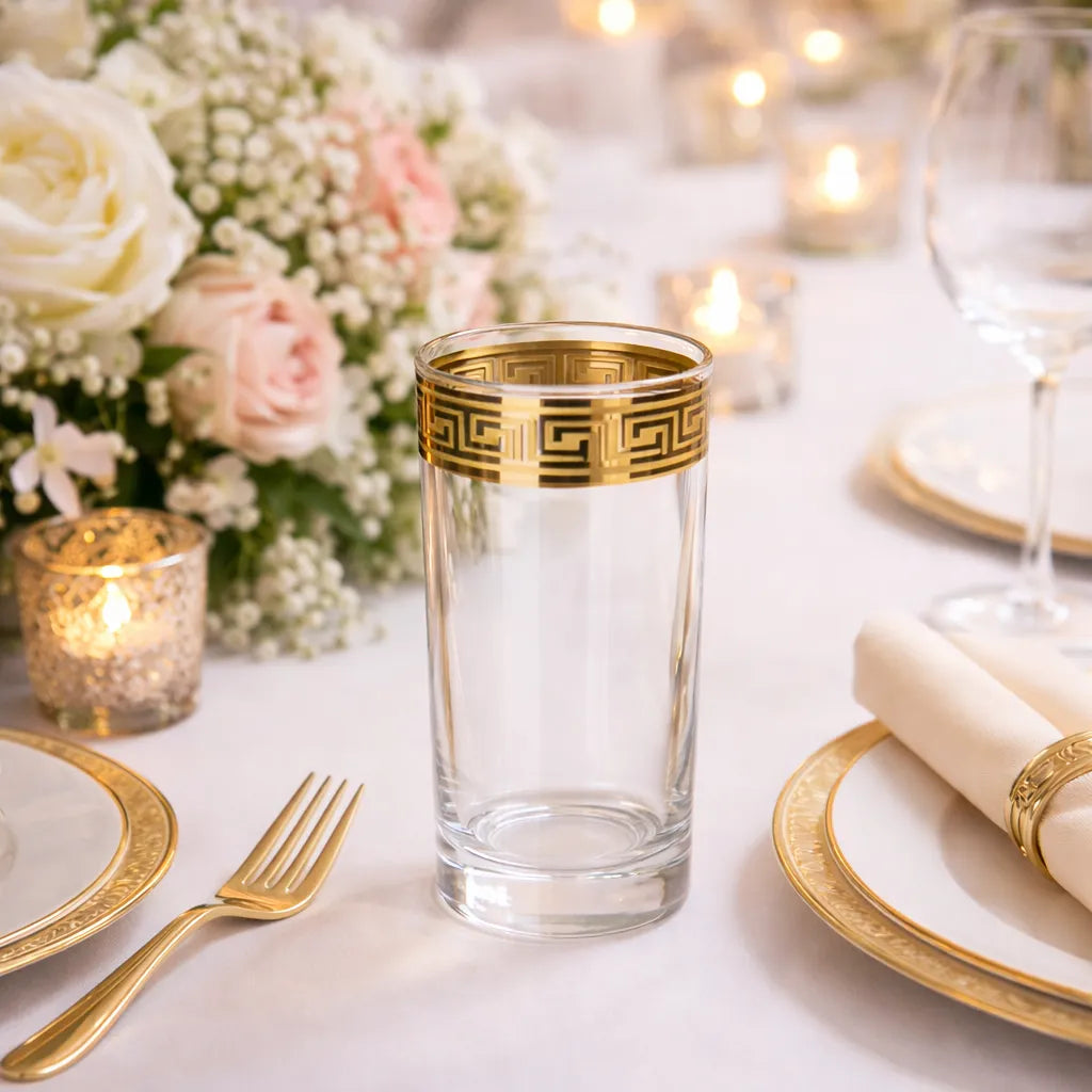 Verre Mariage à Bord Doré Classe