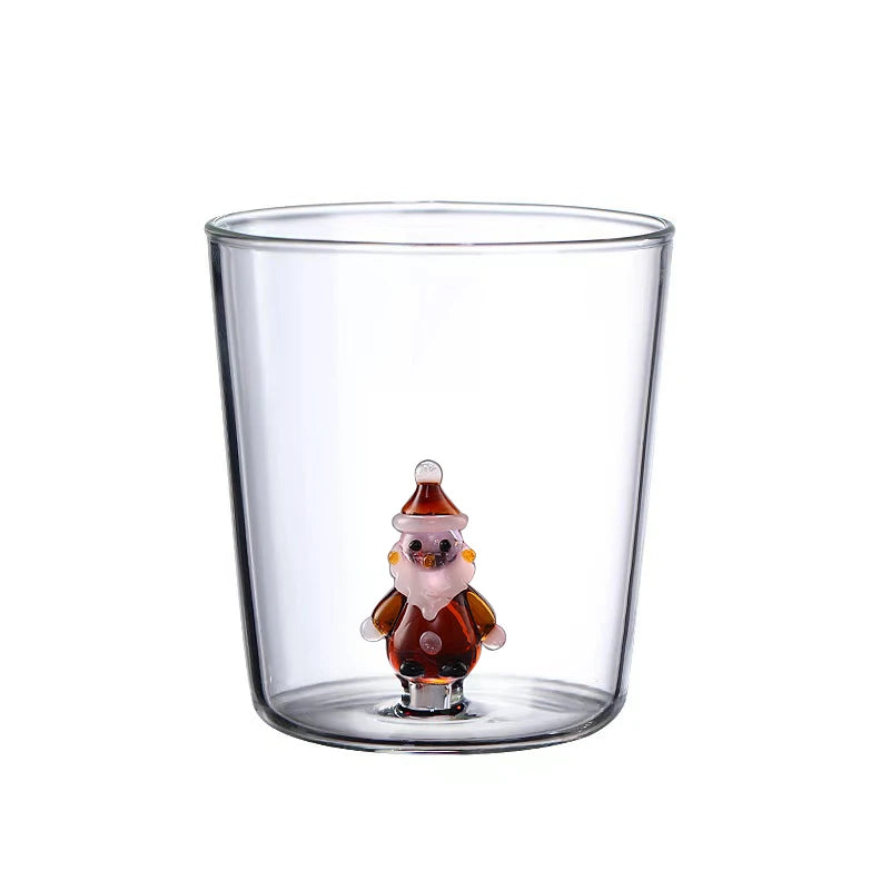 Verre Noël 3D Motif Père Noël Kawai