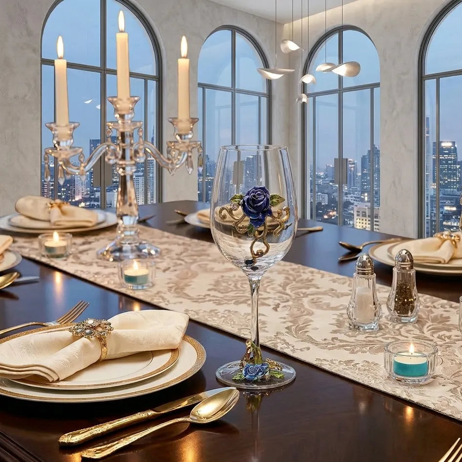 Verre à Pied Mariage à Fleur