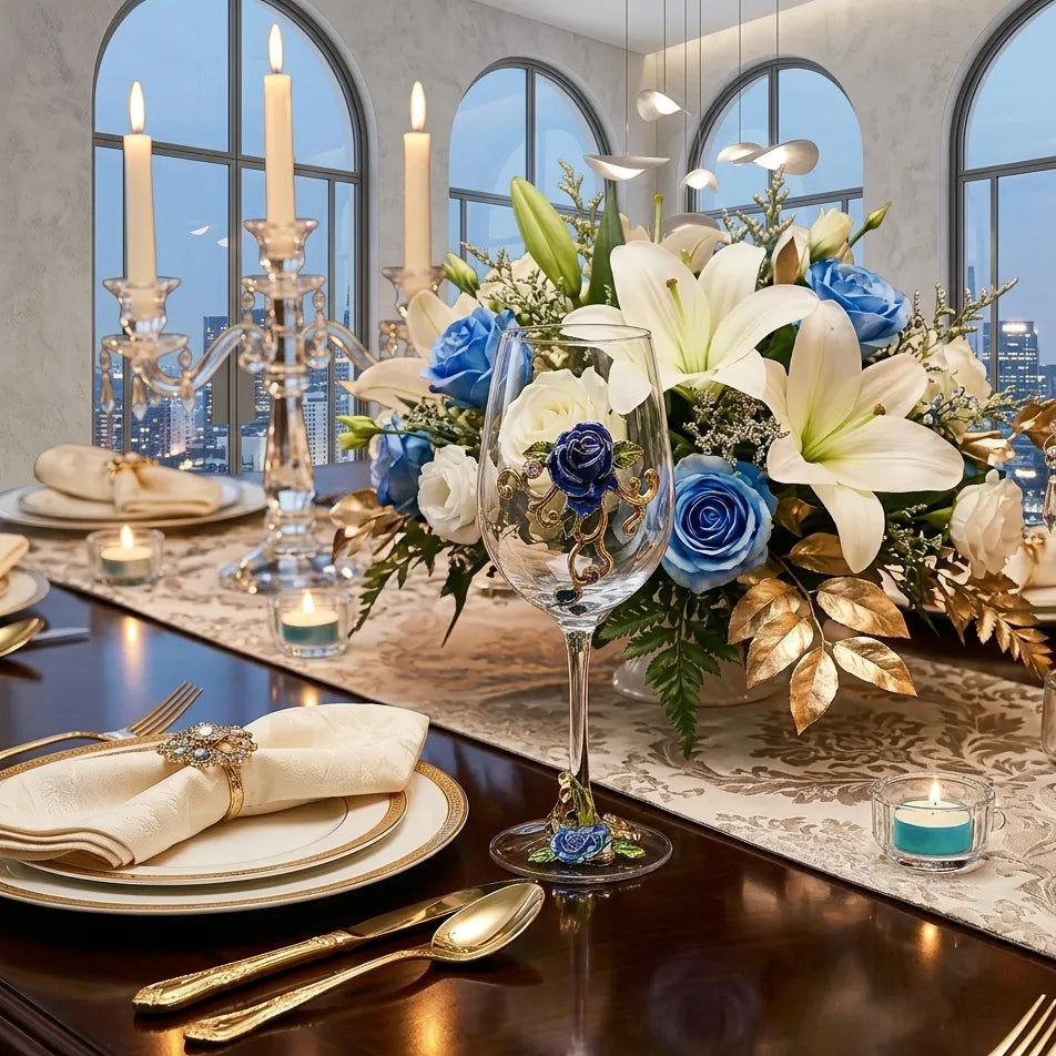 Verre à Pied Mariage à Fleur Classe