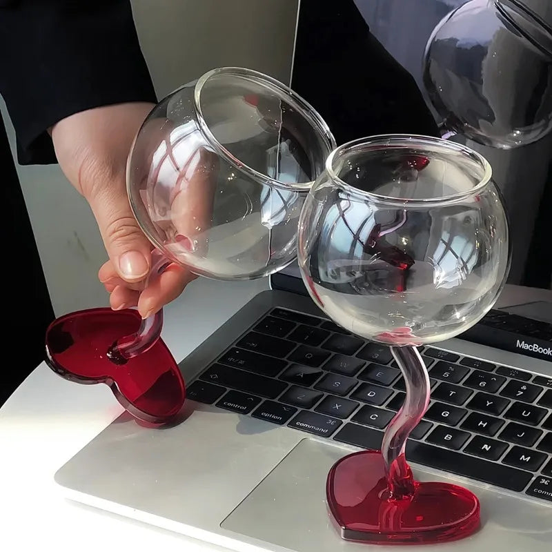 Verre à Pied Saint-Valentin Coeur Léger 