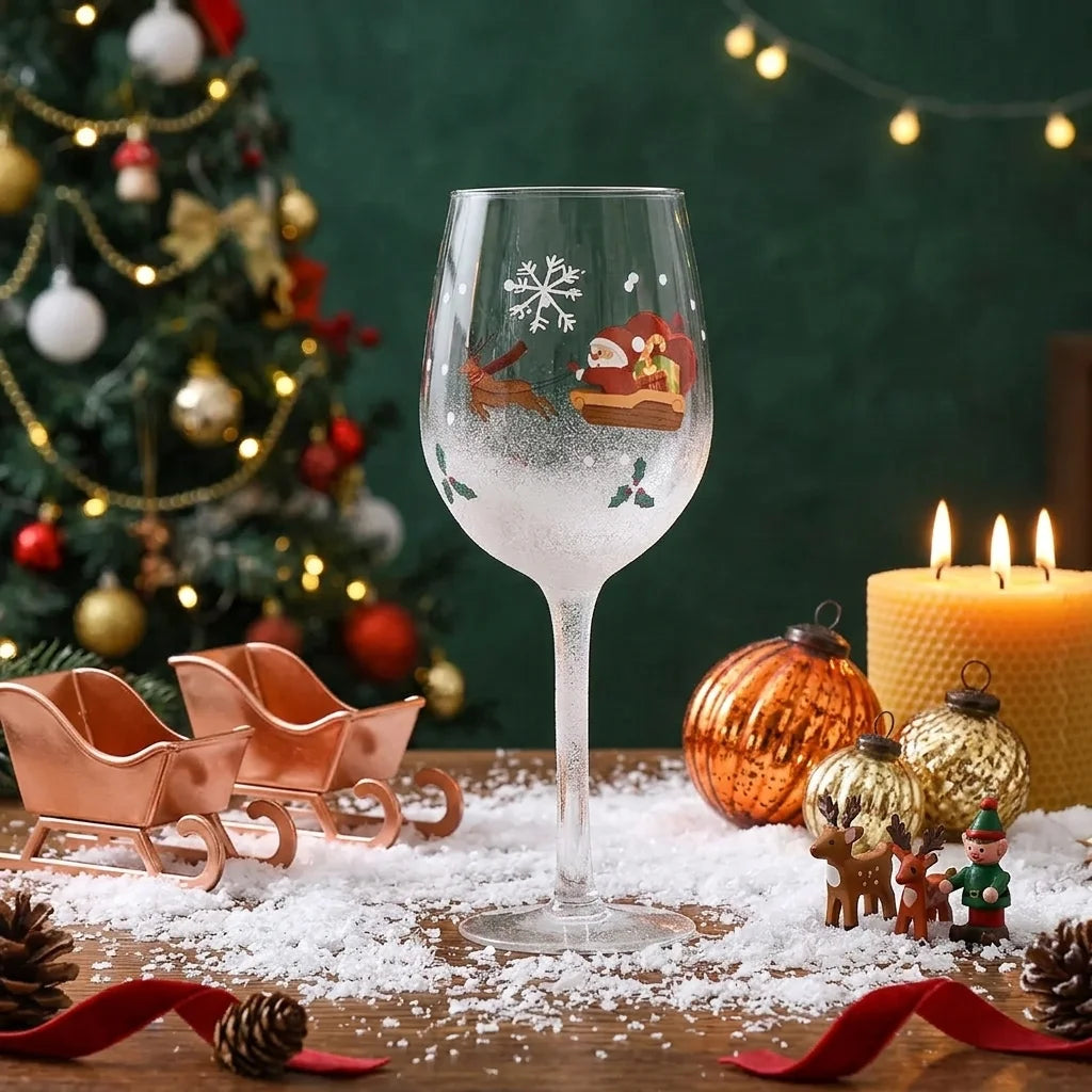 Verre à Vin Motif Enneigé élégant 