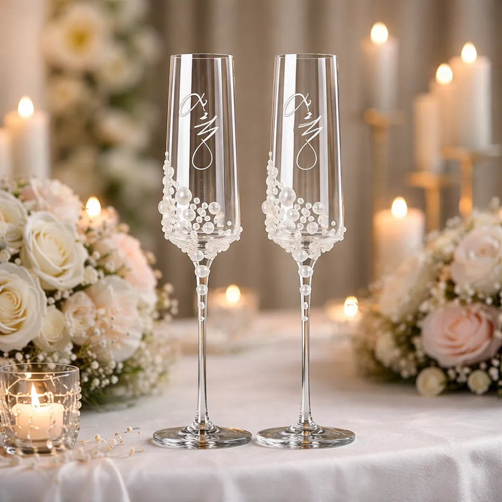 Verres à Champagne à Perles