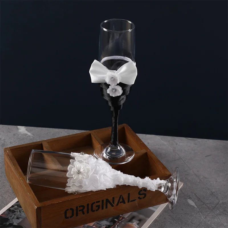 Verres Couple Mariage Raffinés Classes 