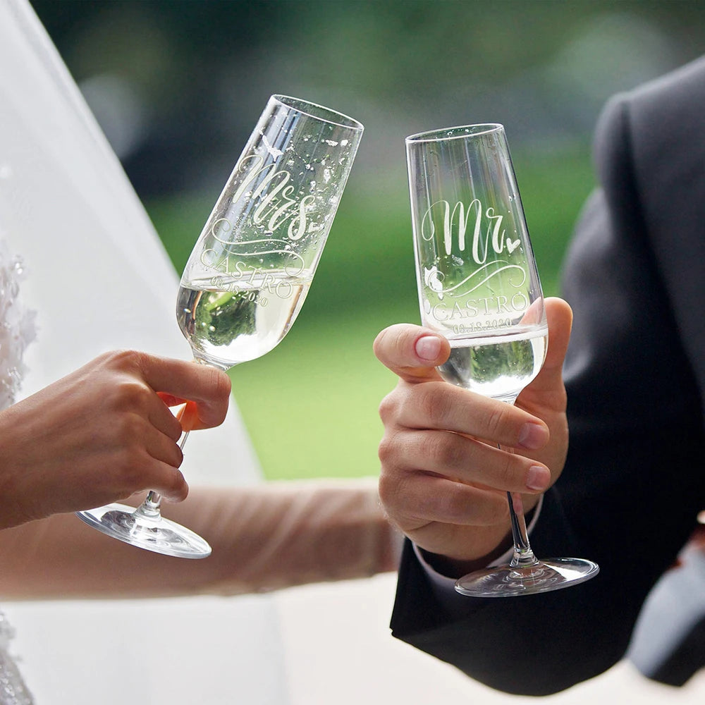 Verres à Pied Mariage Personnalisable Raffiné