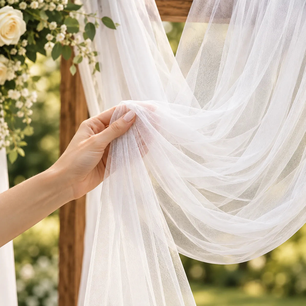 Voilage Arche Blanc en Tulle raffiné