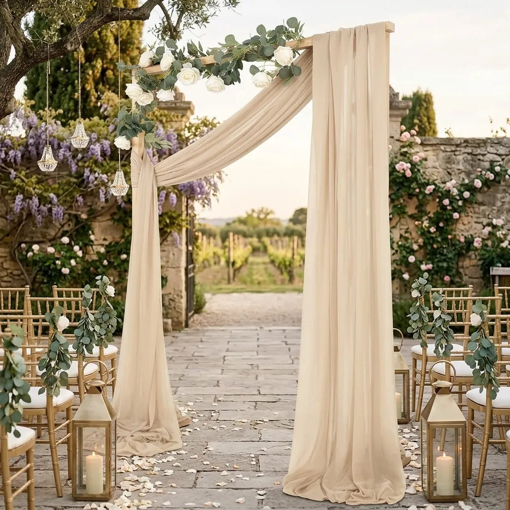 Voilage Arche Mariage Beige Fluide