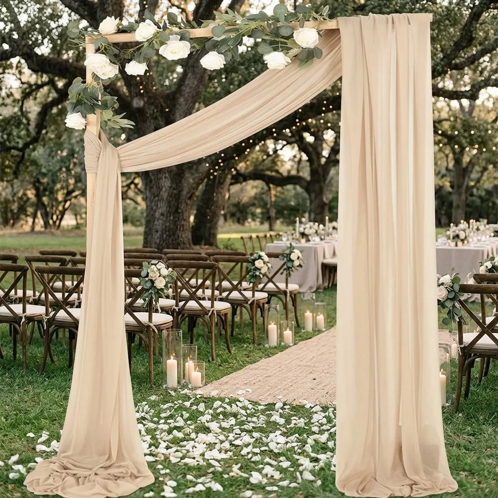 Voilage Arche Mariage Beige Léger