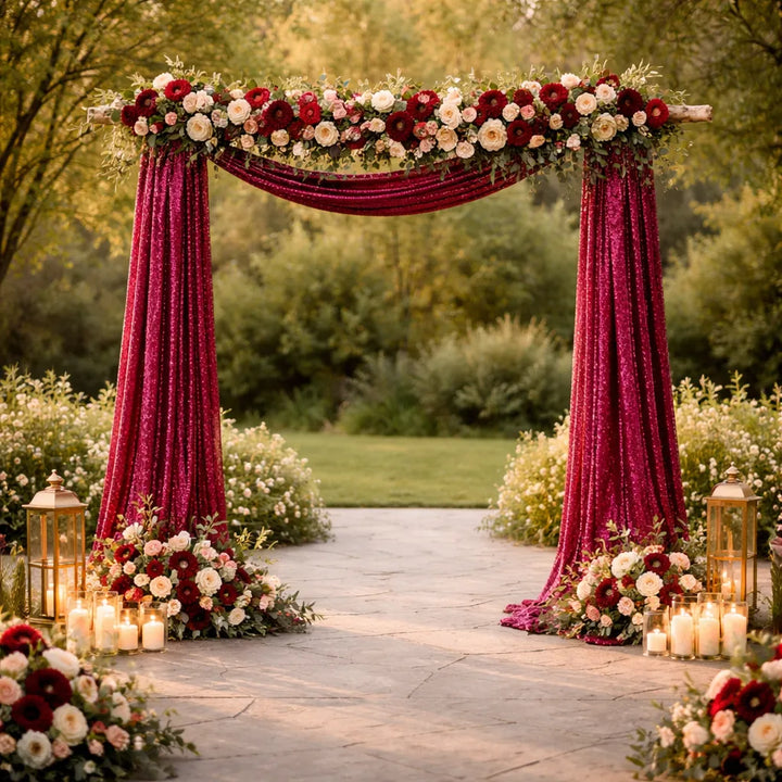 Voilage Arche Mariage Brillant à Sequins