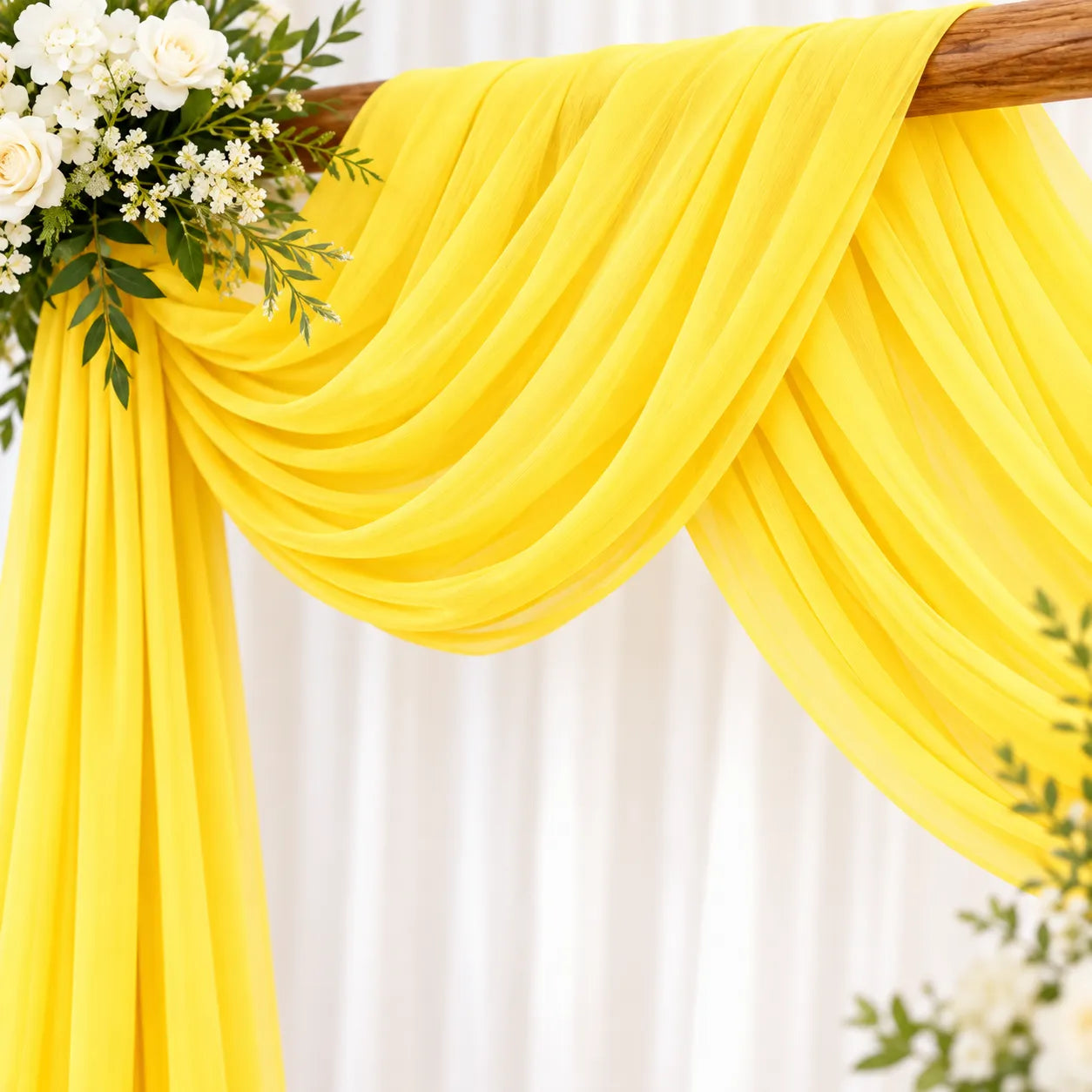 Voilage Arche Mariage Jaune élégant