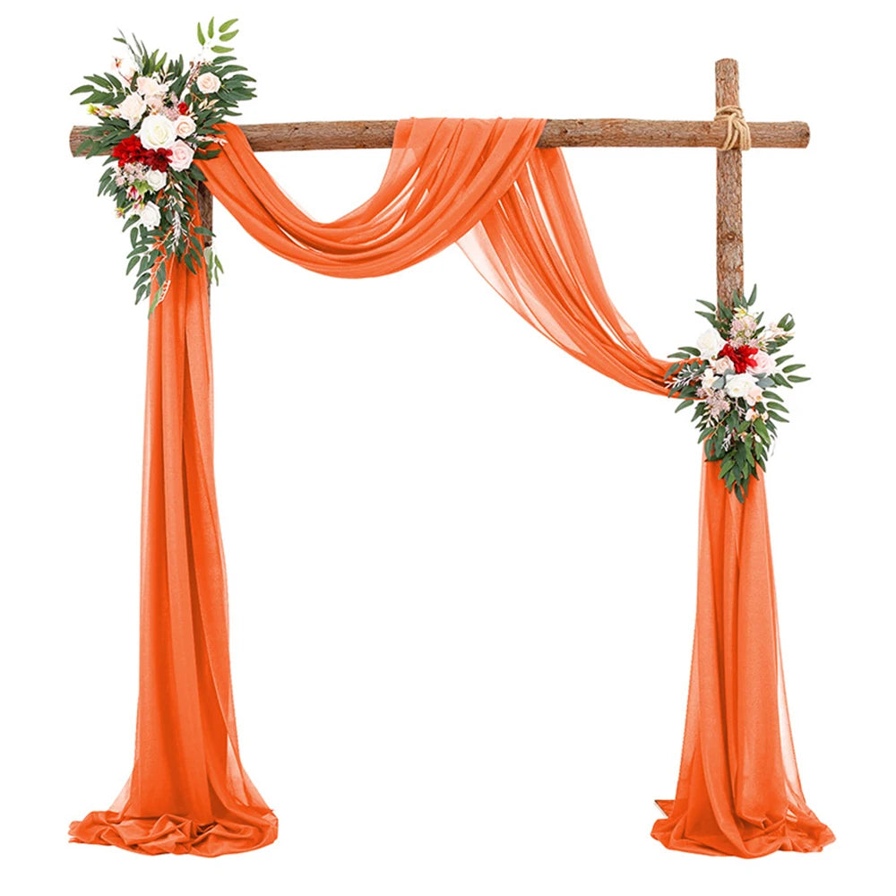 Voilage Arche Mariage Orange en Mousseline élégant