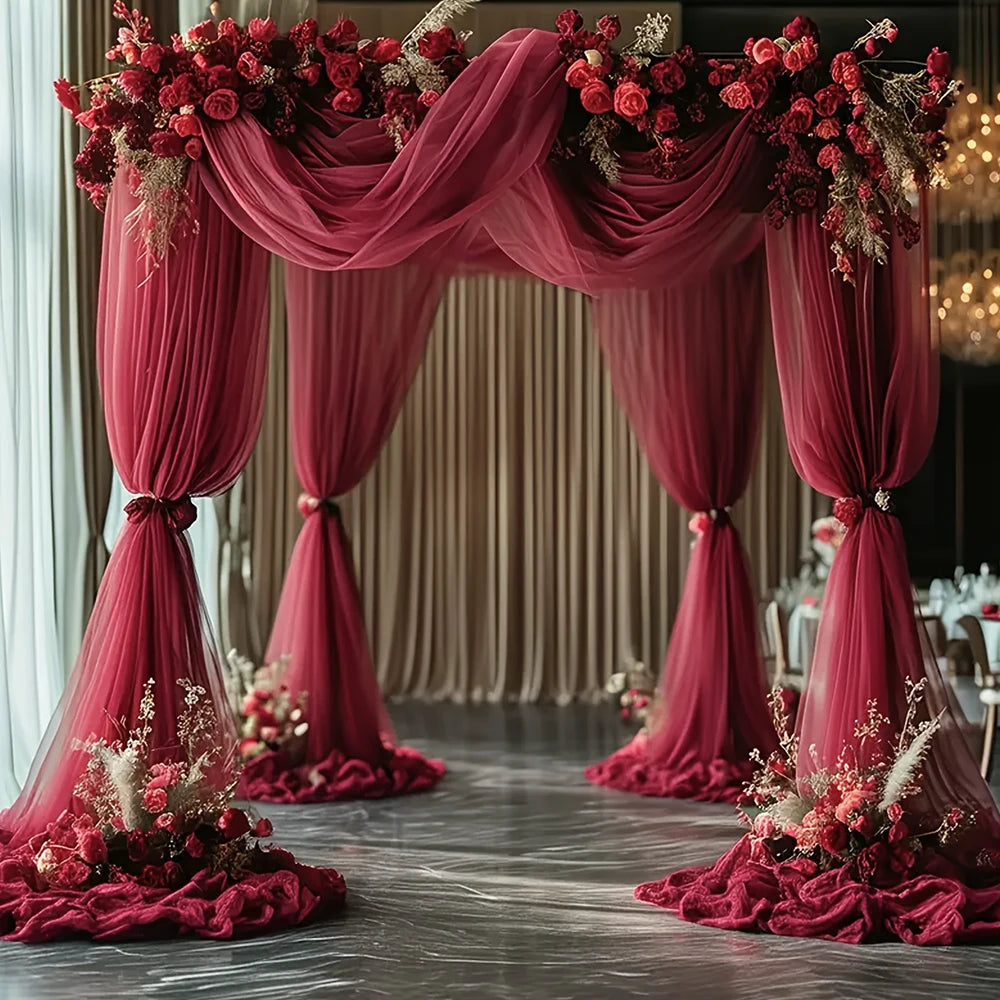 Voilage Arche Mariage Romantique Bordeaux Unique