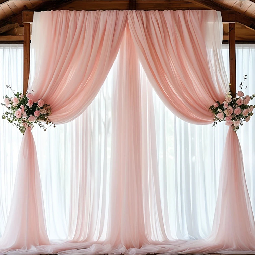 Voilage Arche Mariage Rose Tendre Unique