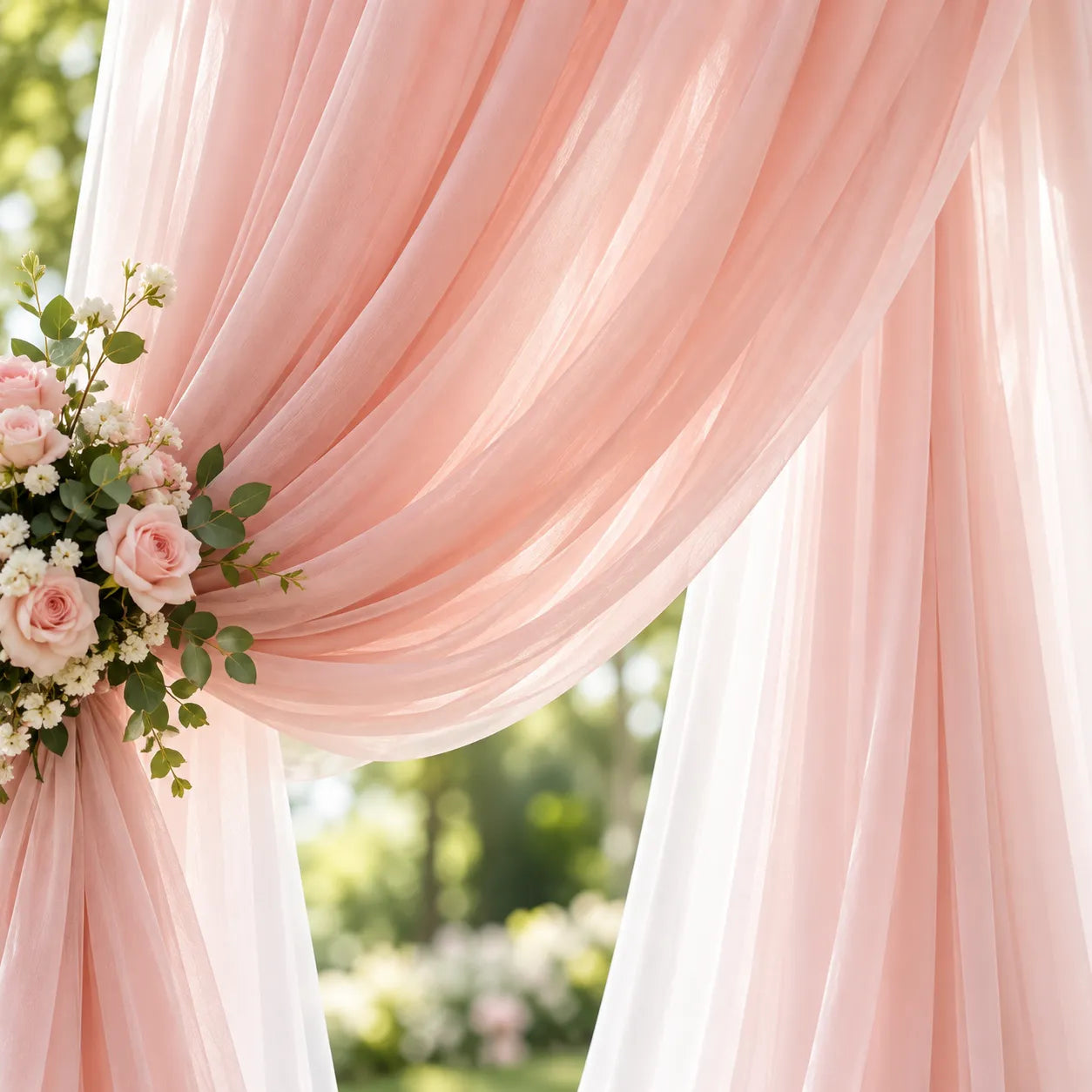 Voilage Arche Mariage Rose Tendre élégant