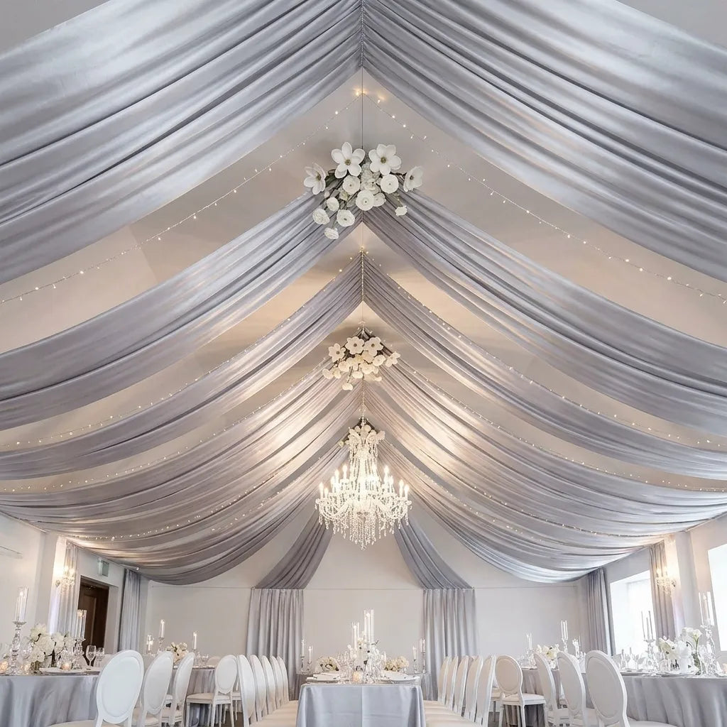 Voilage Champagne Satiné Plafond Mariage Unique