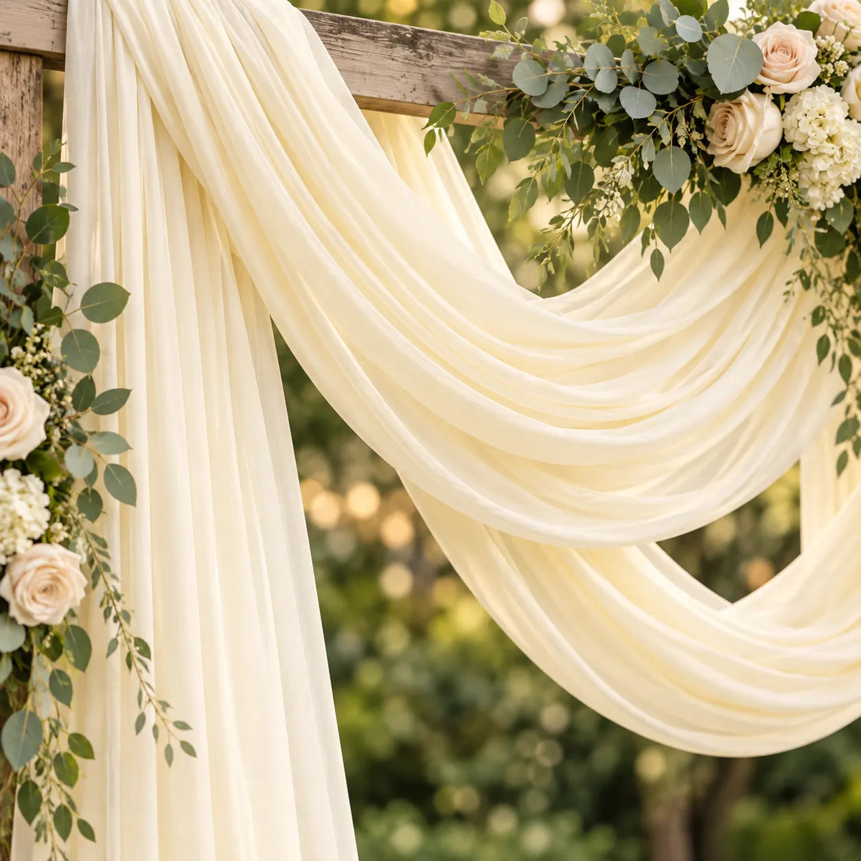 Voilage Ivoire Arche Mariage raffinée