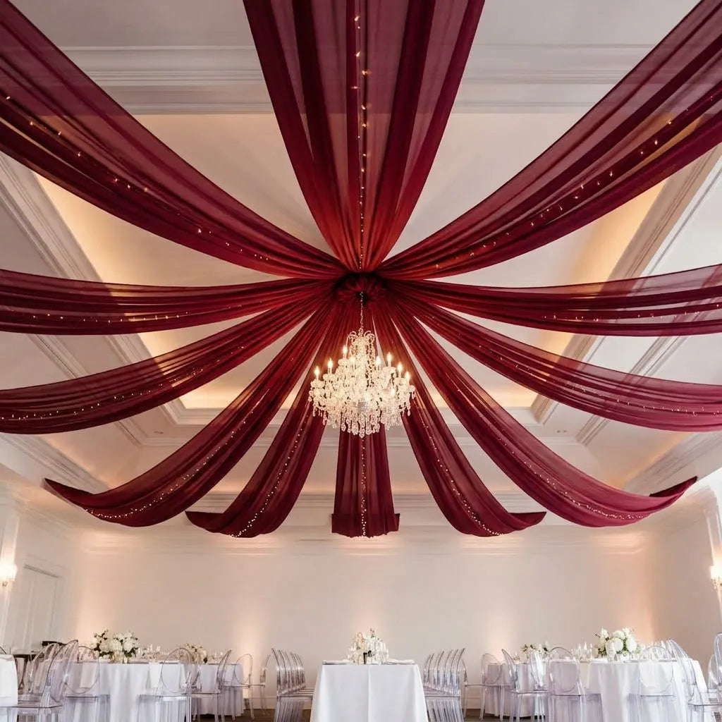 Voilage Mariage Bordeaux en Tulle Minimaliste
