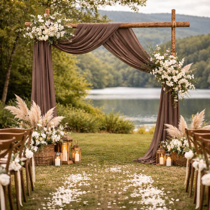 Voilage Marron pour Arche Mariage