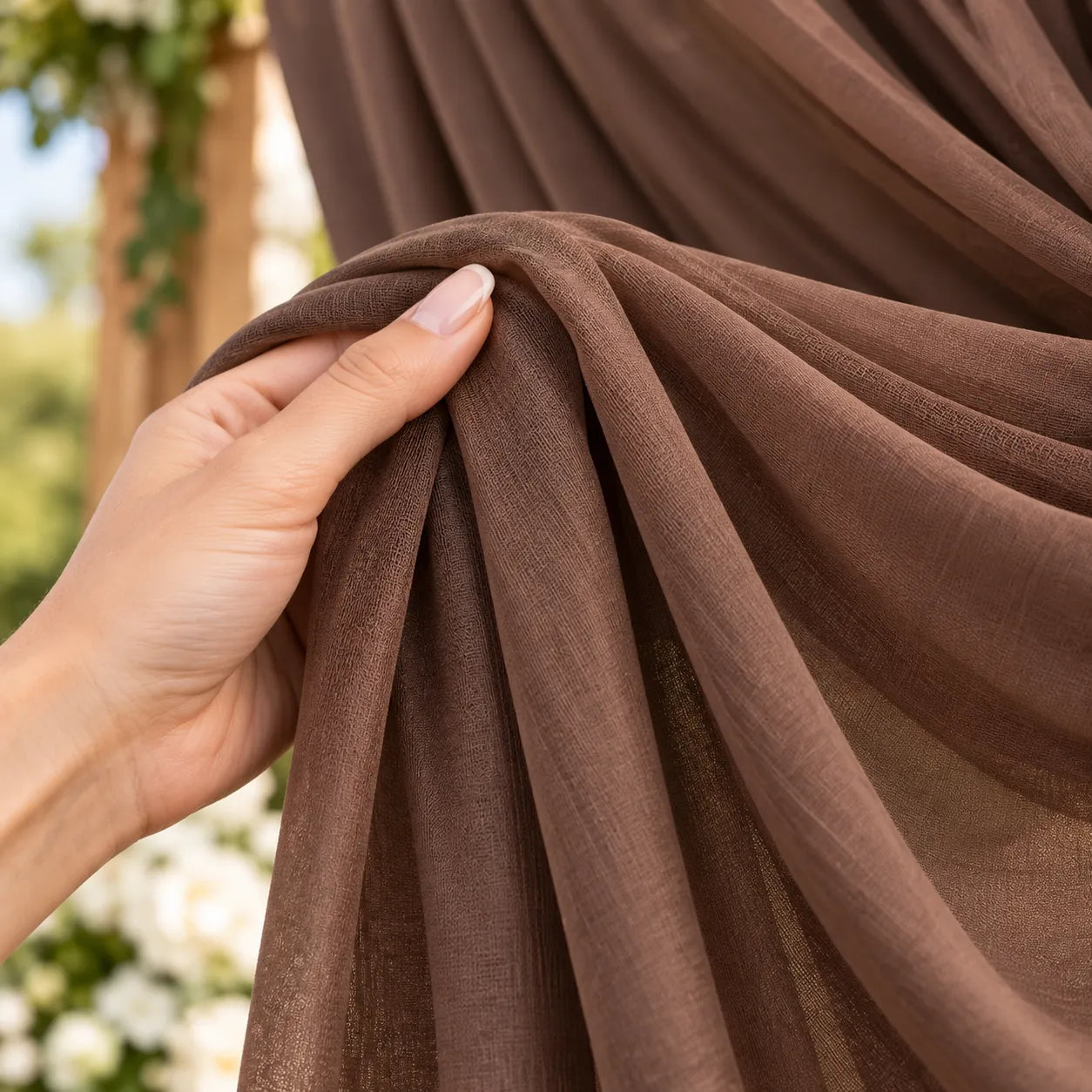 Voilage Marron pour Arche Mariage classique