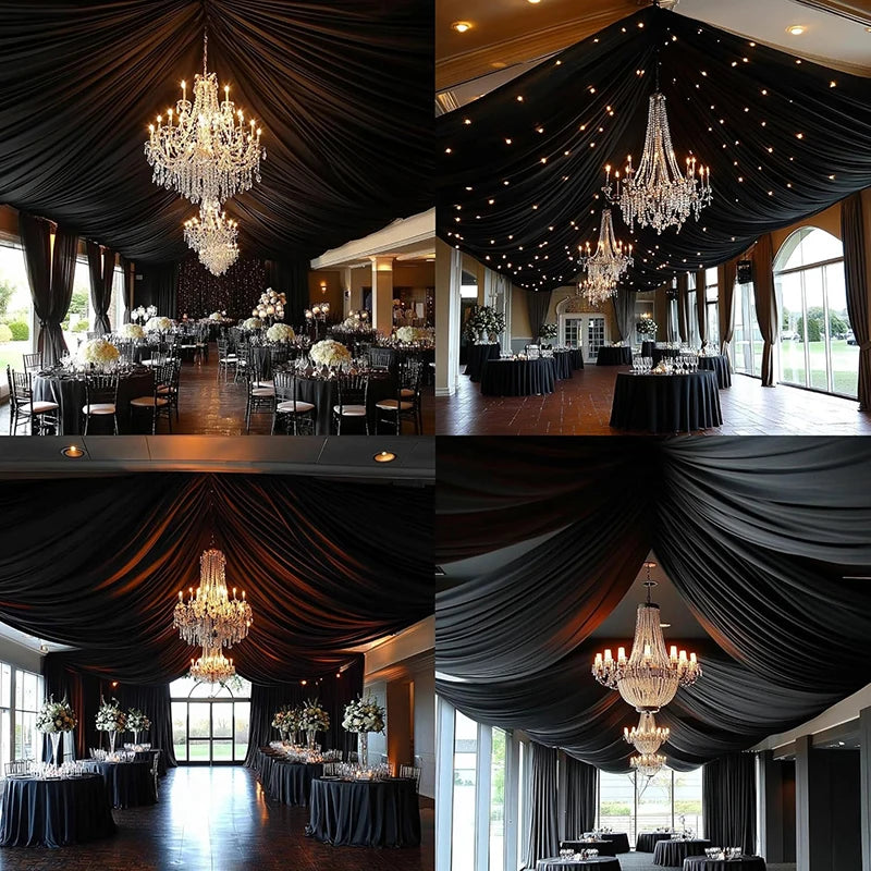 Voilage Noir Satiné Plafond Mariage classe