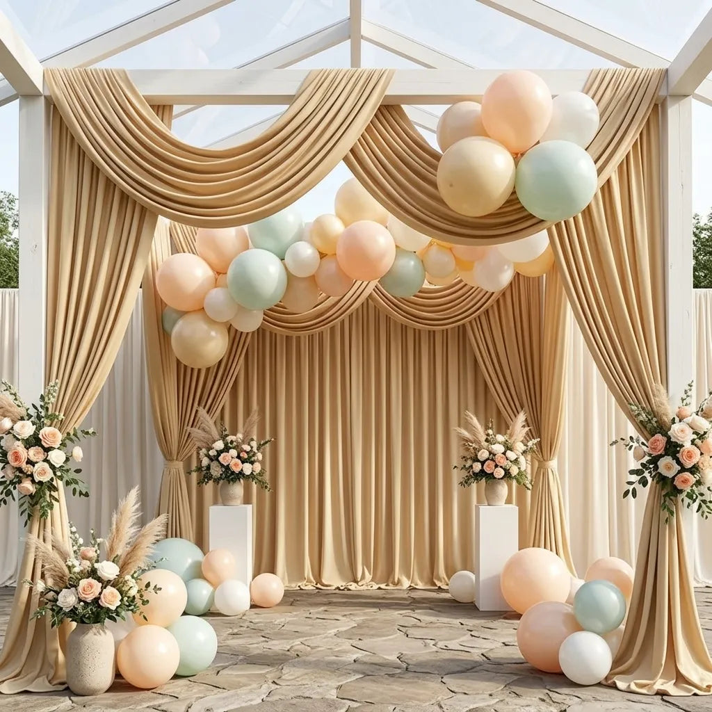 Voilage Plafond Mariage Champagne Minimaliste