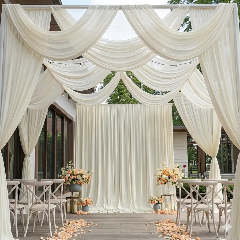 Voilage Plafond Mariage Ivoire