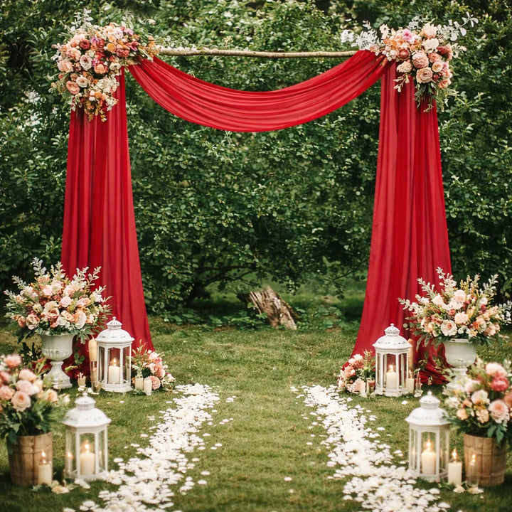 Voilage Rouge Arche Mariage