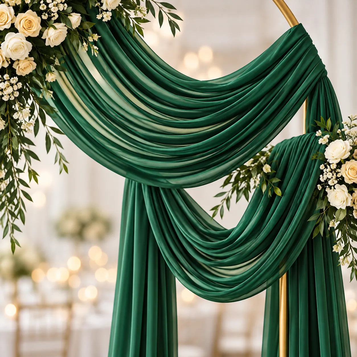 Voilage Vert pour Arche Mariage élégant
