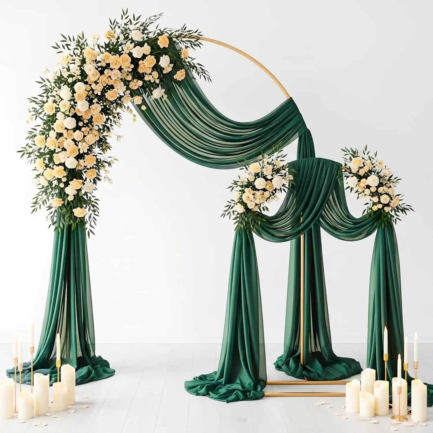 Voilage Vert pour Arche Mariage nature