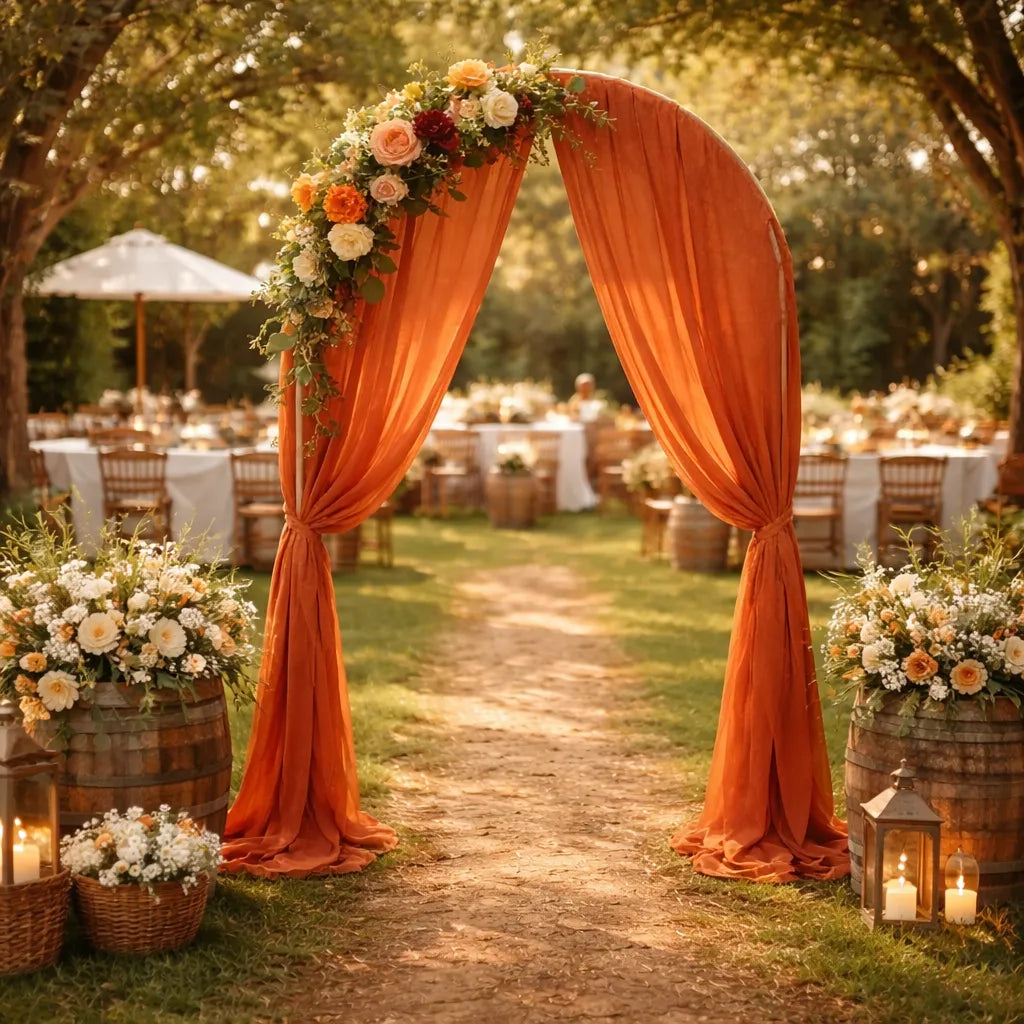 Voilage pour Arche Mariage Terracotta bohème