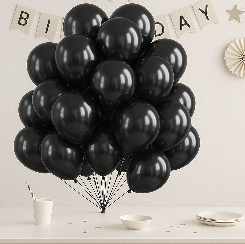 Ballons Anniversaire Métal Noirs