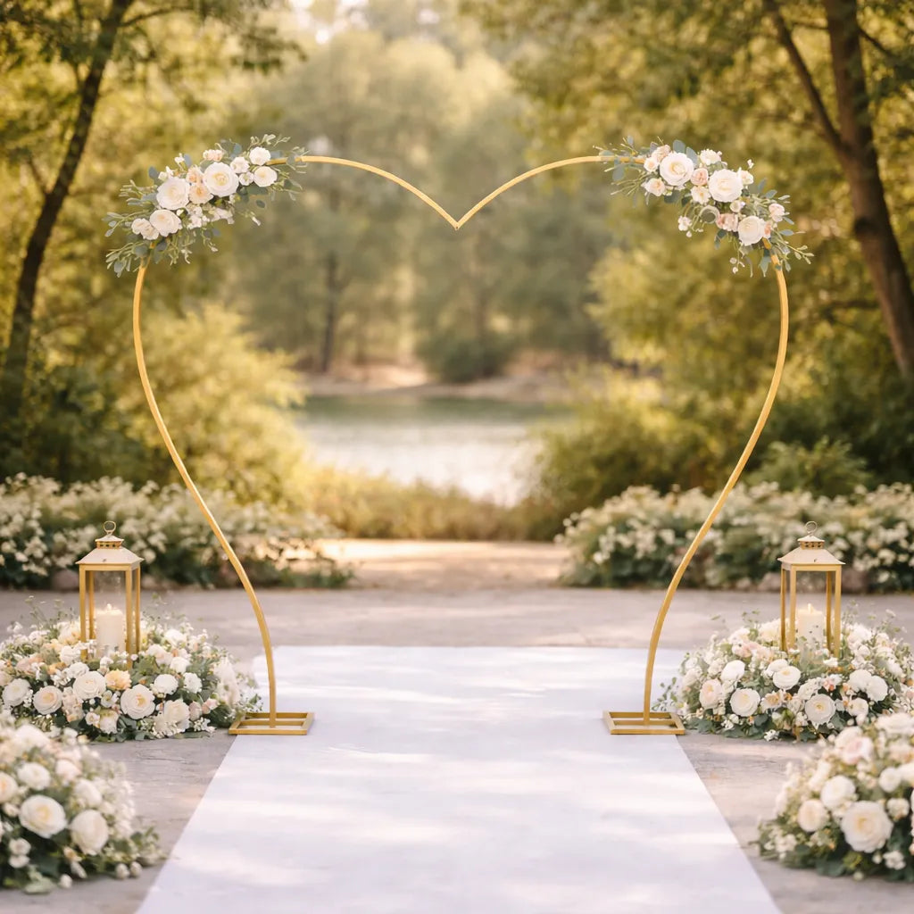 arche mariage en forme de cœur élégante