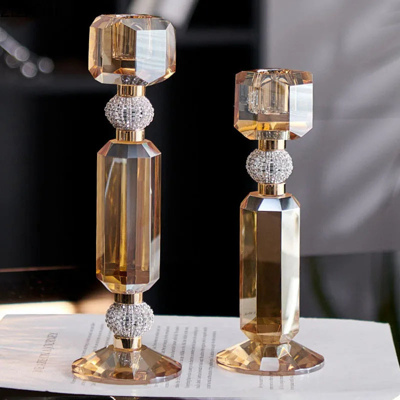 bougeoir en verre ambré mariage unique