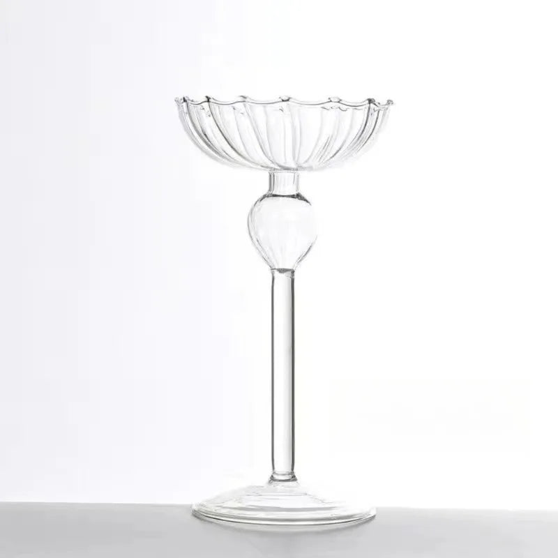 bougeoir en verre rayé mariage spécial