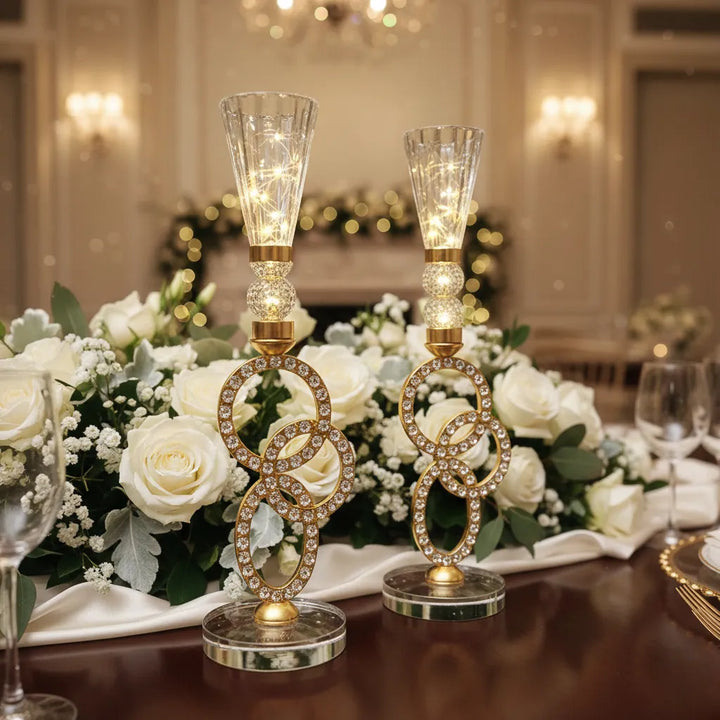 bougeoir mariage luxueux en cristal original
