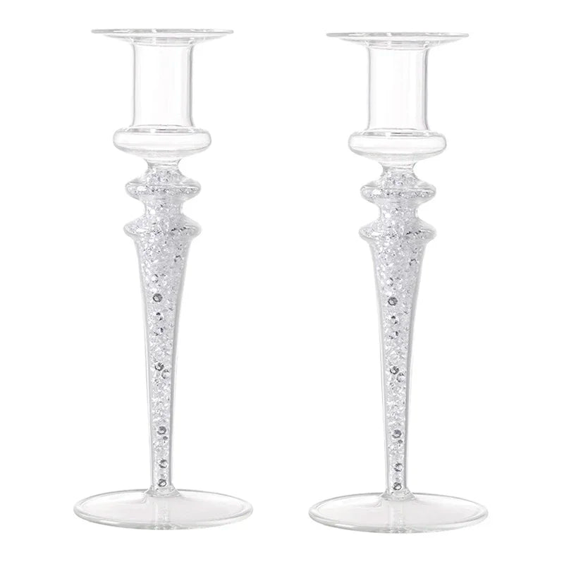 bougeoir mariage transparent en verre unique