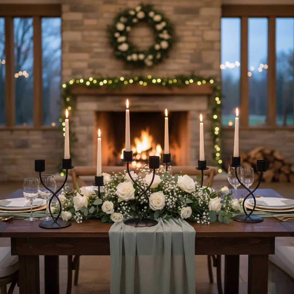 bougeoir noir design mariage festive