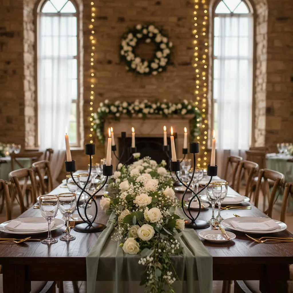 bougeoir noir design mariage raffinée