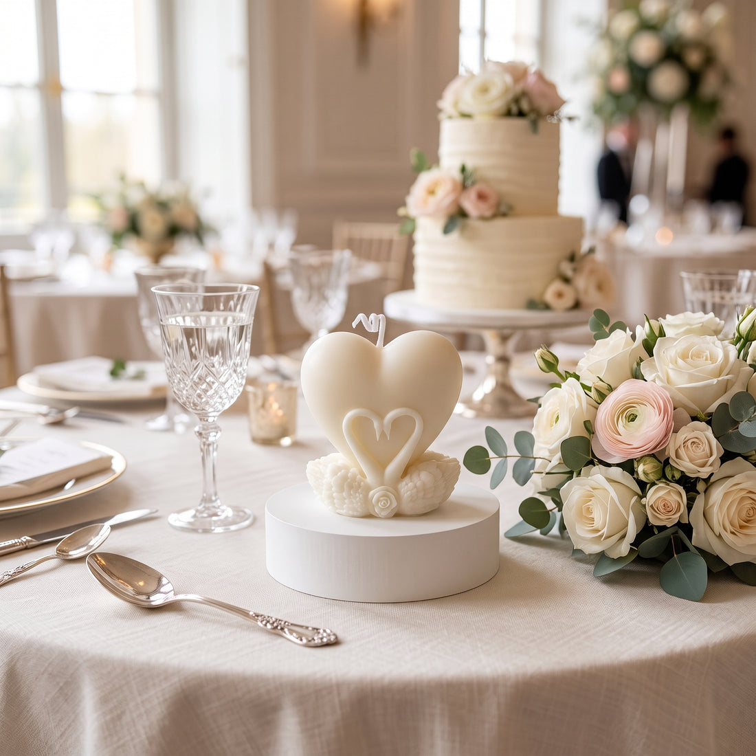 bougie mariage blanche raffinée originale