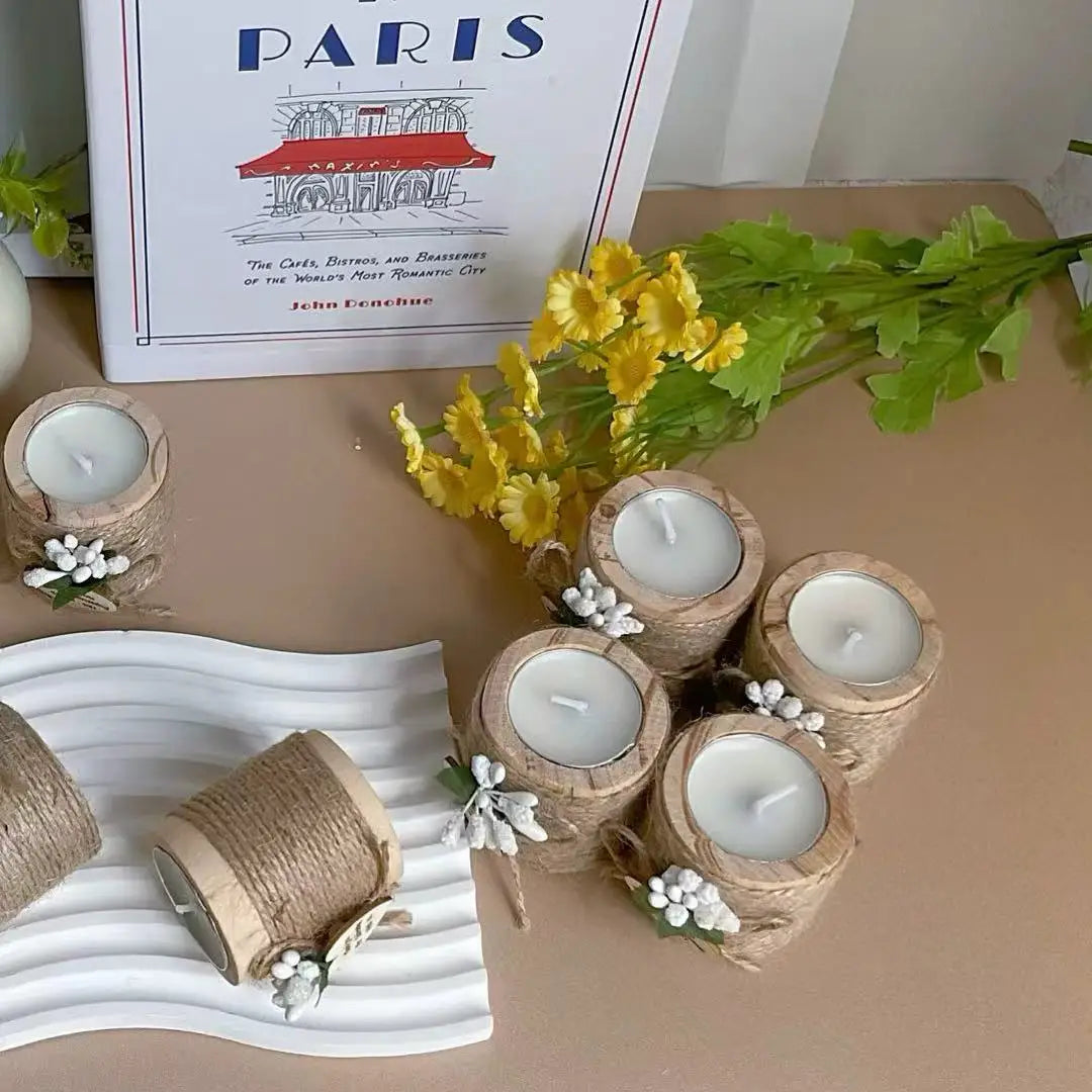 bougie rustique mariage pour invités unique